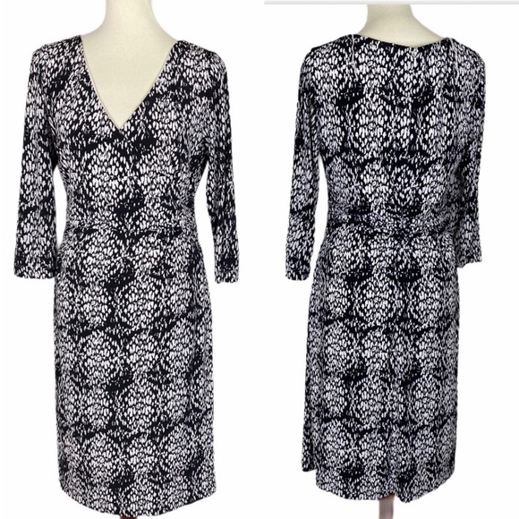 Adrianna Papell Dresses & Skirts - Adrianna Papell Faux Wrap Dress Gray Black 14